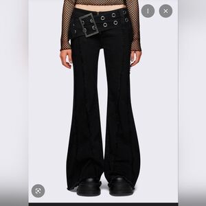 Low Waist Flared Belted Jeans